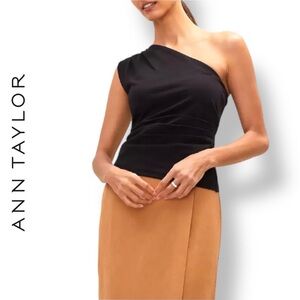 Ann Taylor One-Shoulder Ruched Top